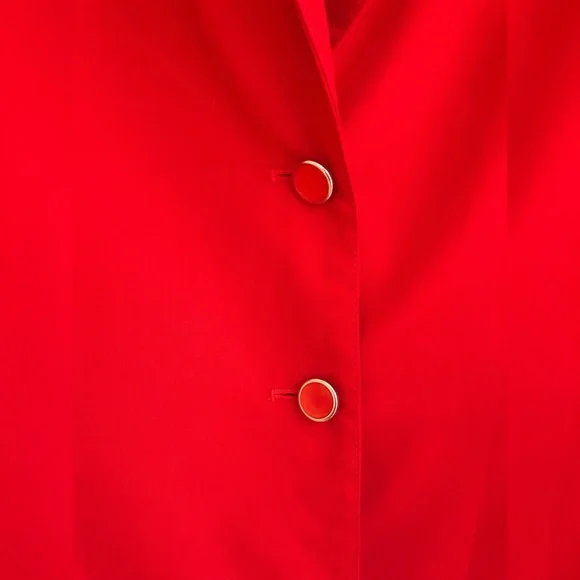Vintage Red Blazer with Pockets - Picture 5 of 8